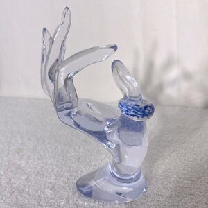 Vintage Art Glass Handmade Blue Band Ring